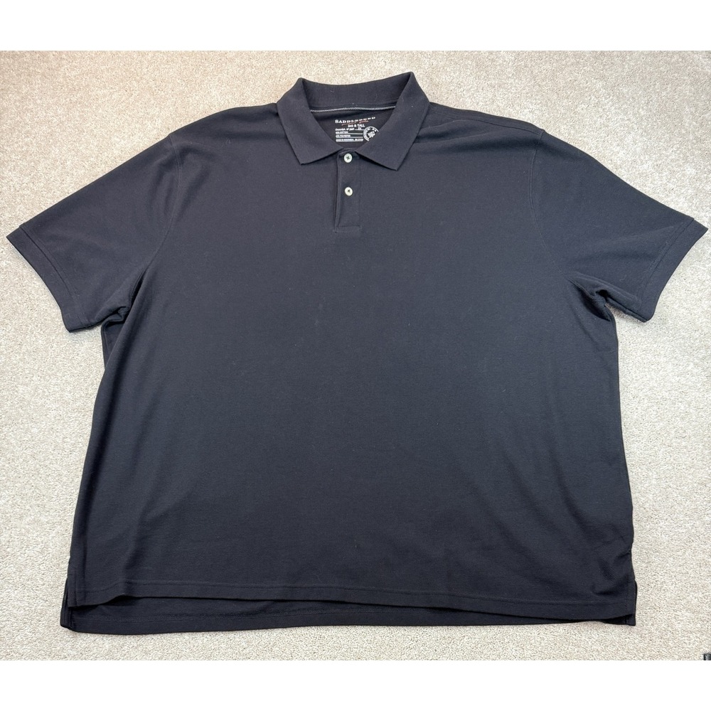Saddlebred Perfect Polo Big & Tall Men's 2X Short Sleeve Black Golf Casual Shirt